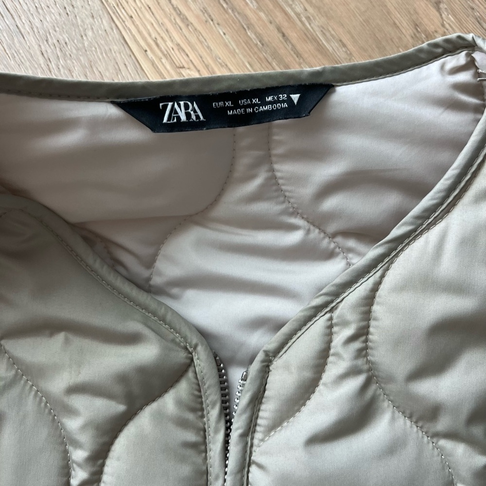 Zara Beige Quilted Puffer Jacket - Picture 2 of 4